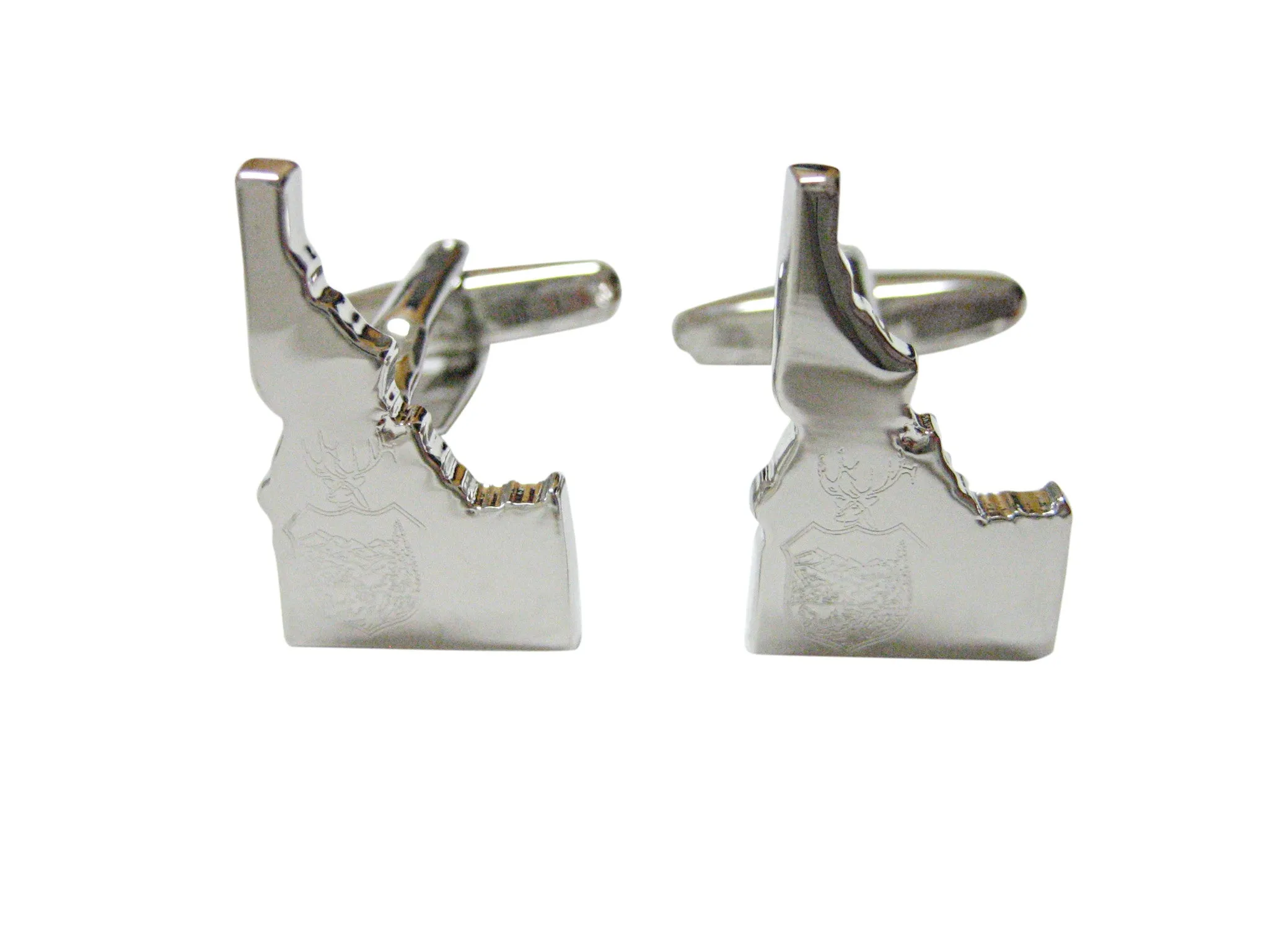 Idaho State Map Shape and Flag Design Cufflinks