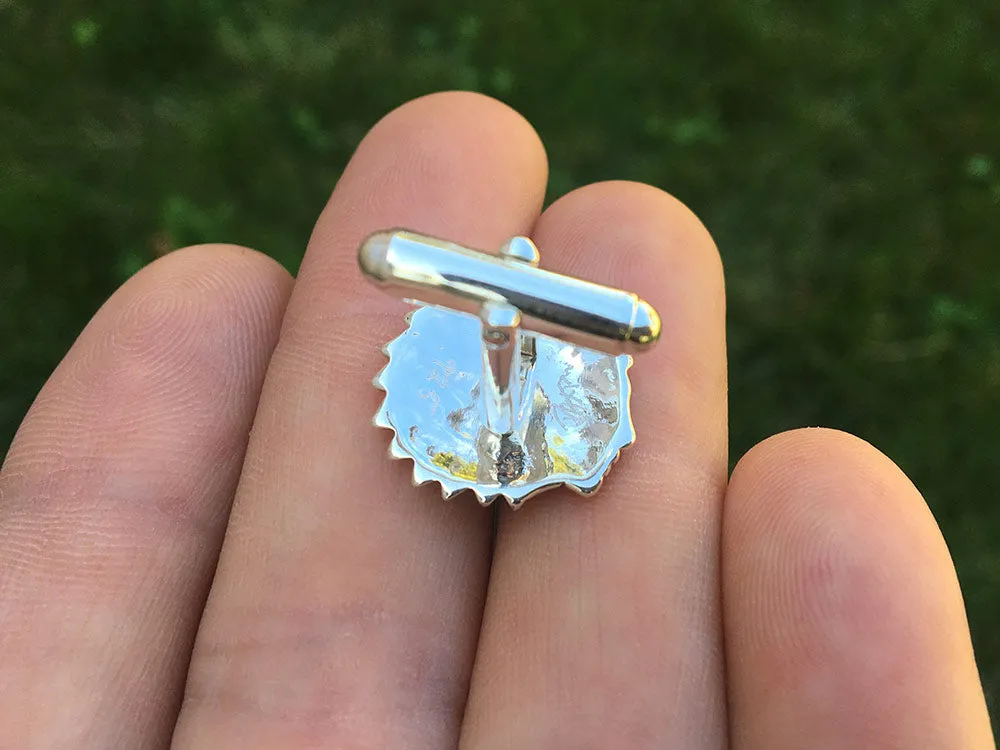 Indian Chief Head Cuff Links Sterling Silver