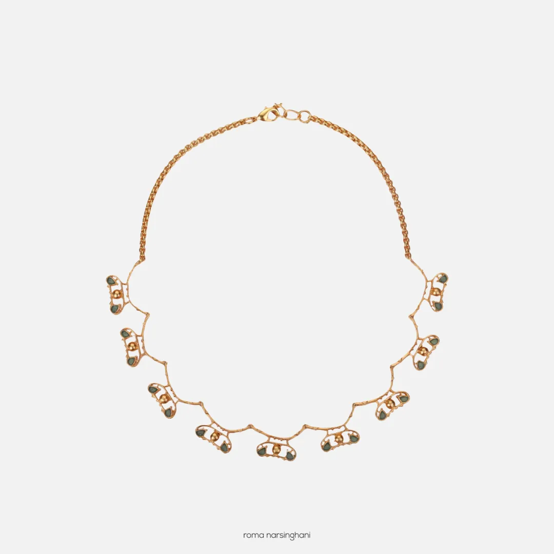 Infinity Choker In Gold / Alpine Green