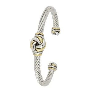 Infinity Love Knot Collection - Two-Tone Center Wire Cuff Bracelet