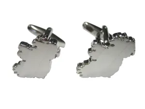 Ireland Map Shape and Flag Design Cufflinks