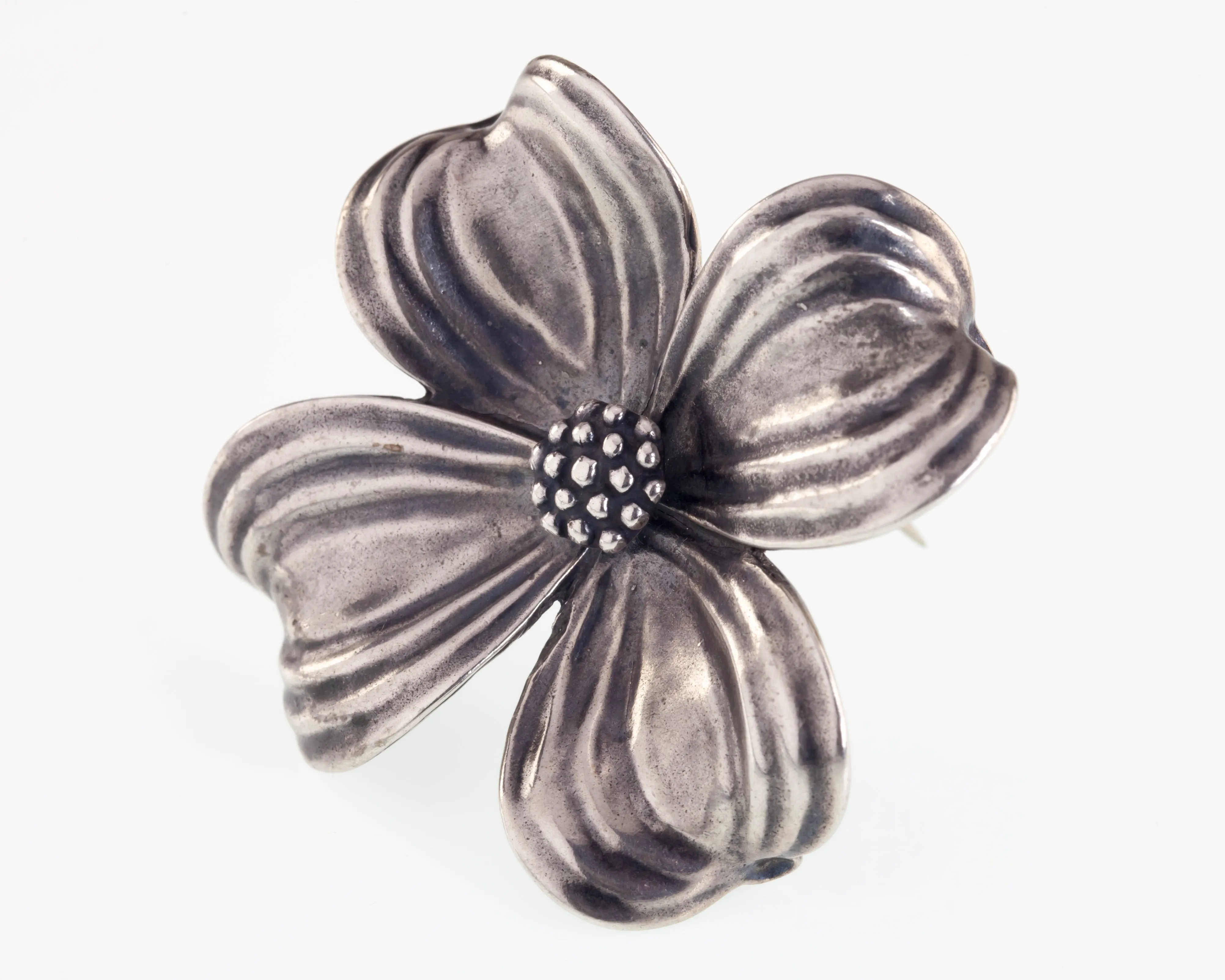 James Avery Large Dogwood Flower Brooch Pendant Sterling Silver 22.5grams