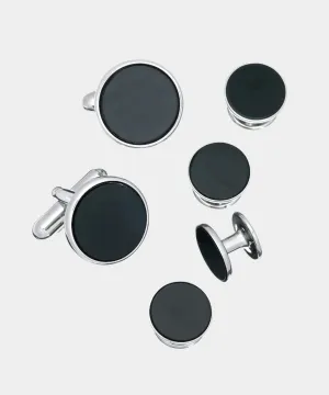 Jan Leslie Link Up Circle Cufflinks and Tuxedo Studs