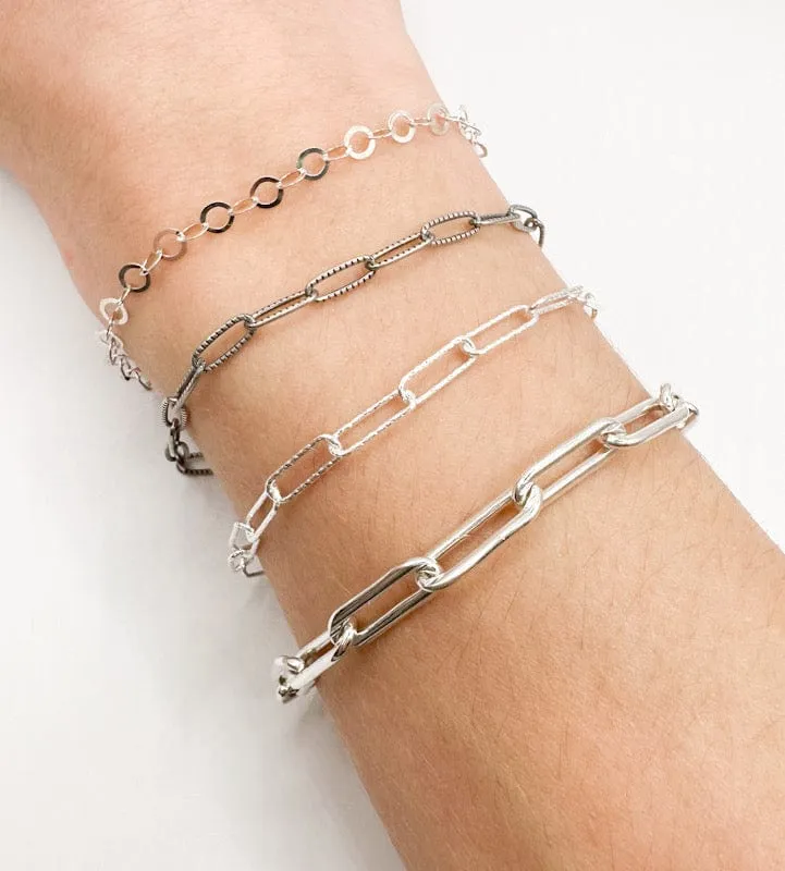 Janie Bracelet - Oxidized Paperclip Chain