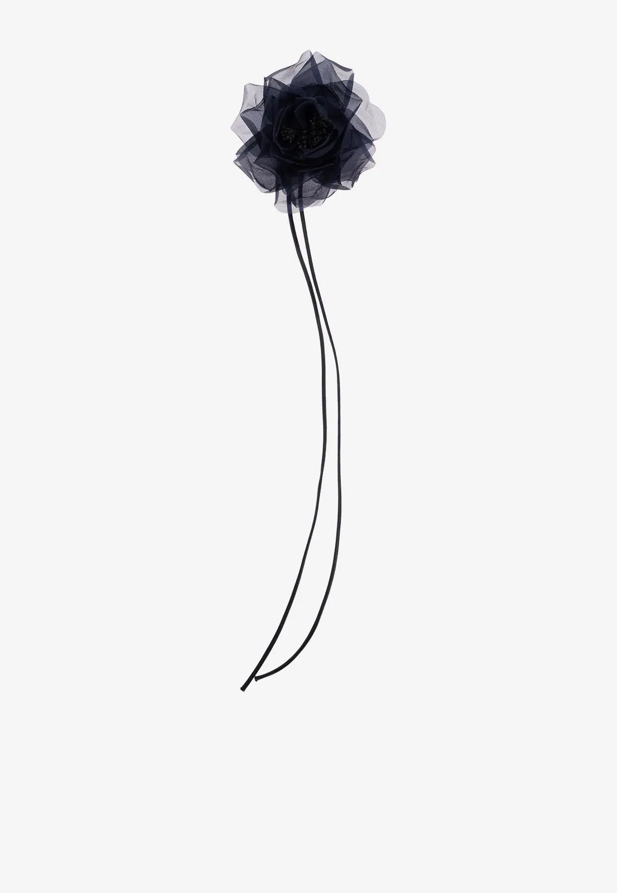 Jessy Silk Flower Brooch with Long Ties