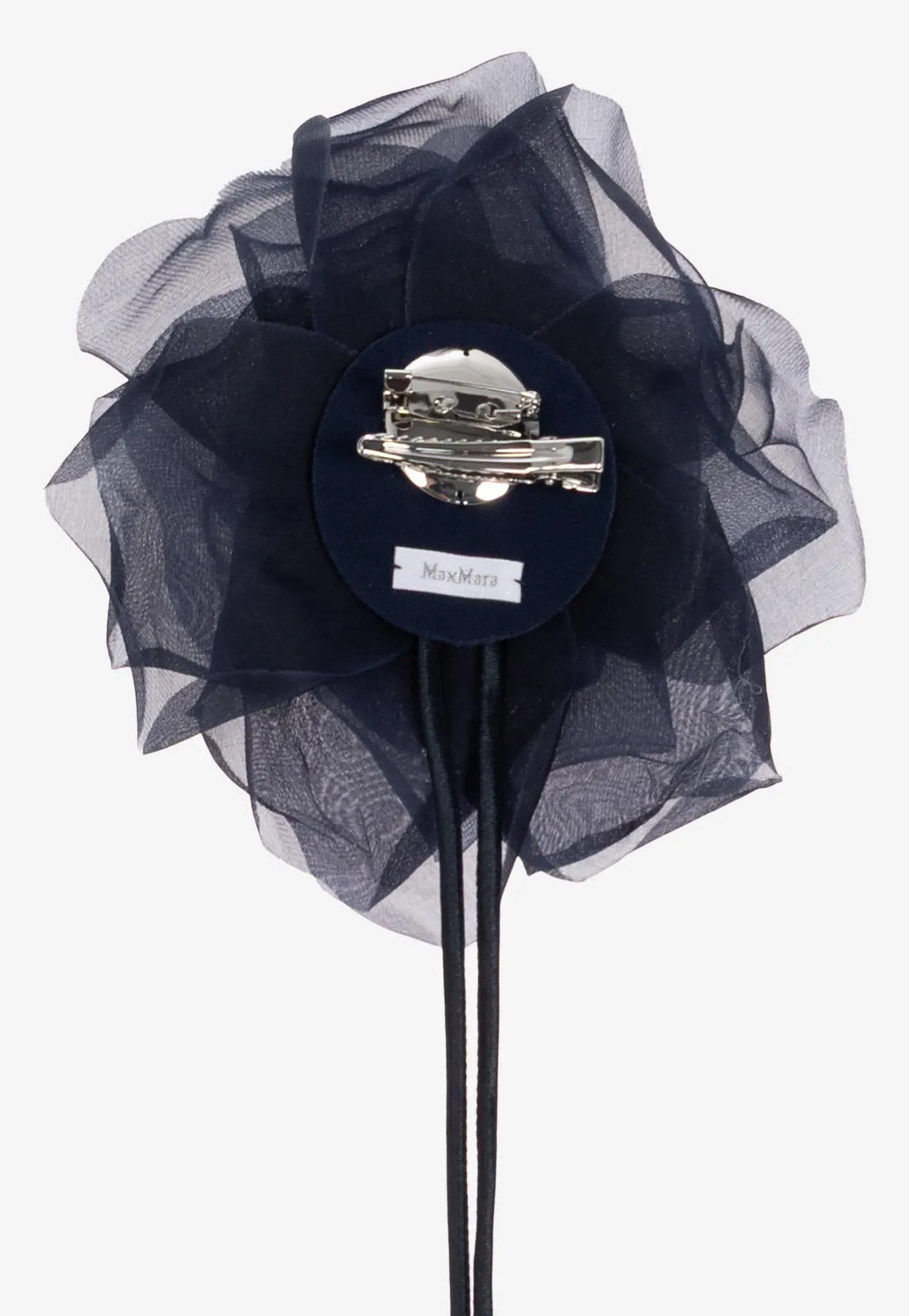 Jessy Silk Flower Brooch with Long Ties