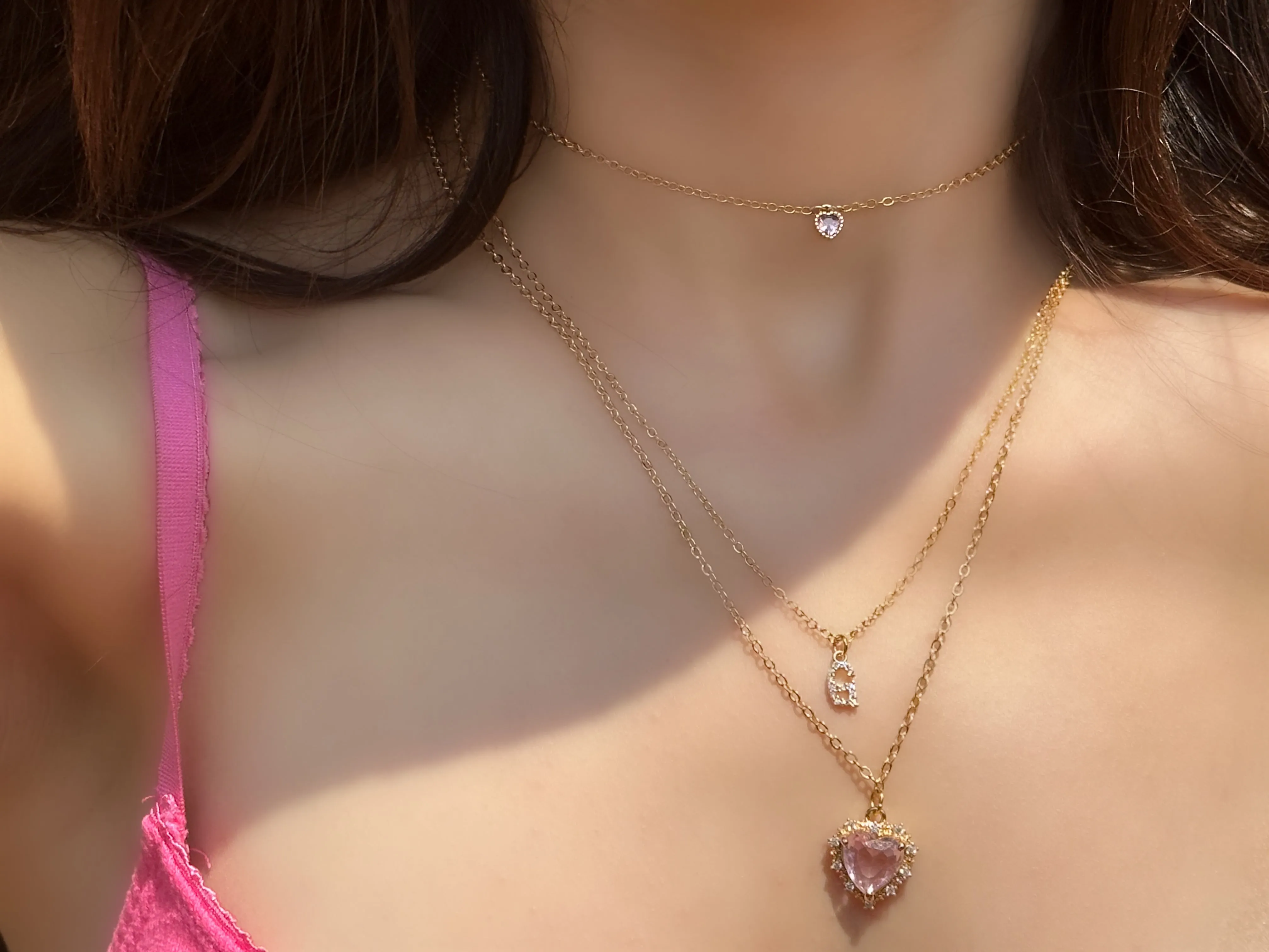 Jicky Pink Heart Necklace