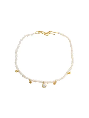 Joanna Constantine Choker w/ Pendant & Mini Pearls in Gold