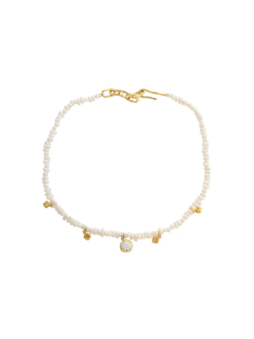 Joanna Constantine Choker w/ Pendant & Mini Pearls in Gold
