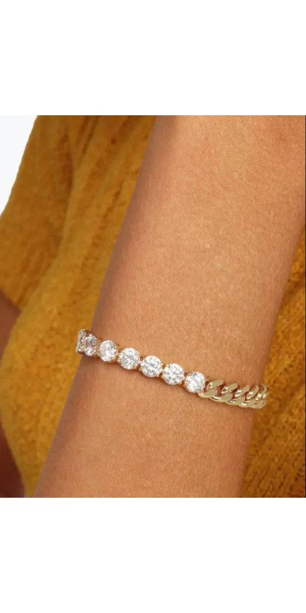 Julian Loves Diamonds Bracelet - Gold/White Diamondettes