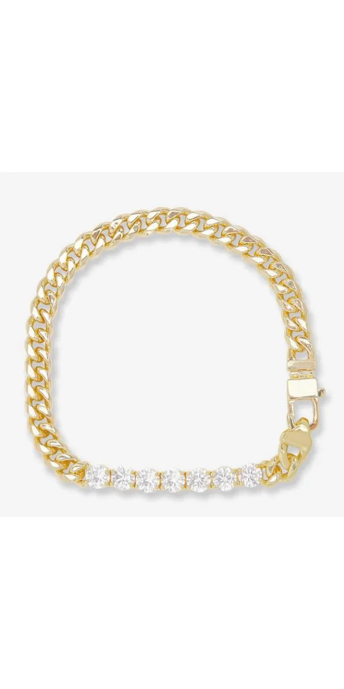 Julian Loves Diamonds Bracelet - Gold/White Diamondettes