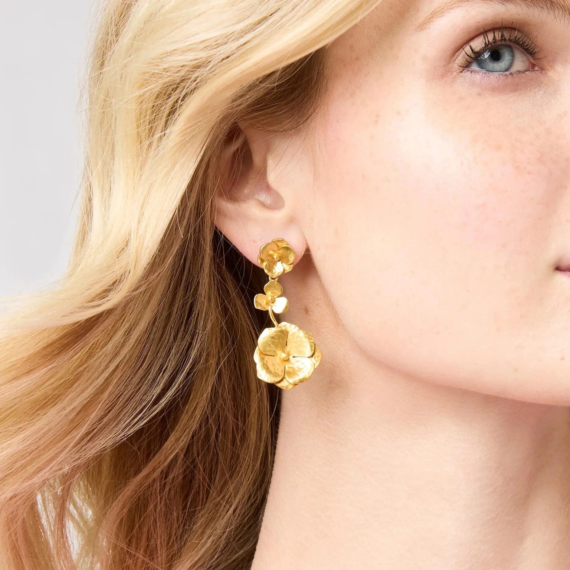 Julie Vos 24K Gold Plated Bloom Tier Earrings