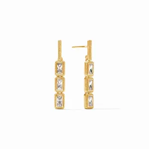 Julie Vos Baguette Cubic Zirconia Tier 24K Gold Plated Earrings