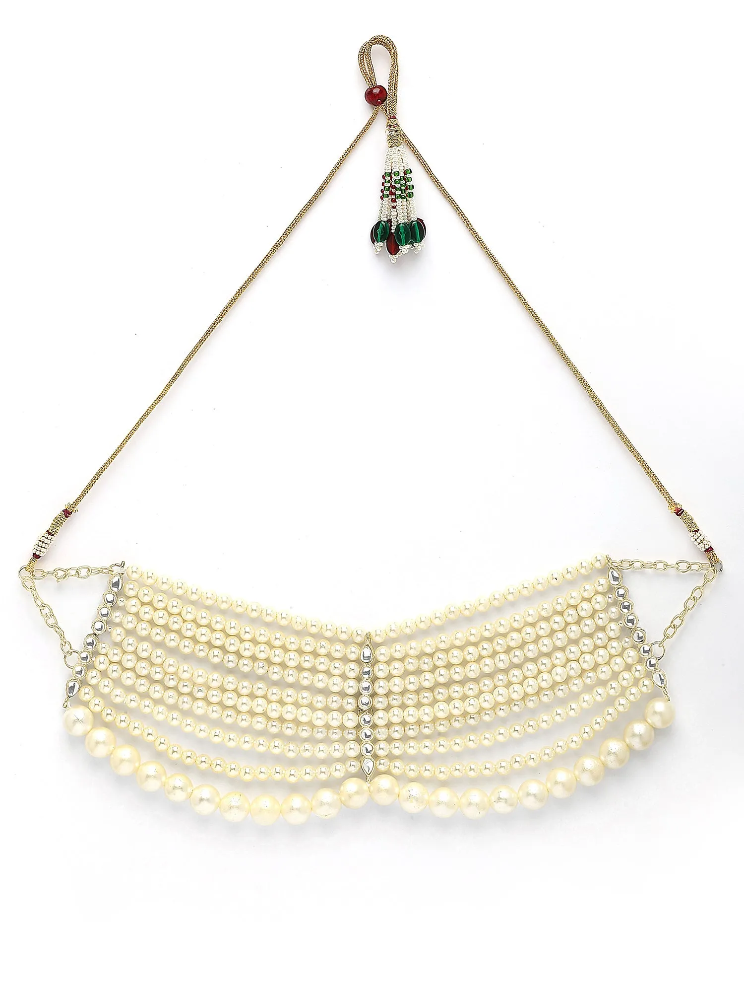 Karatcart Pearl Beaded Choker Necklace Set for Women