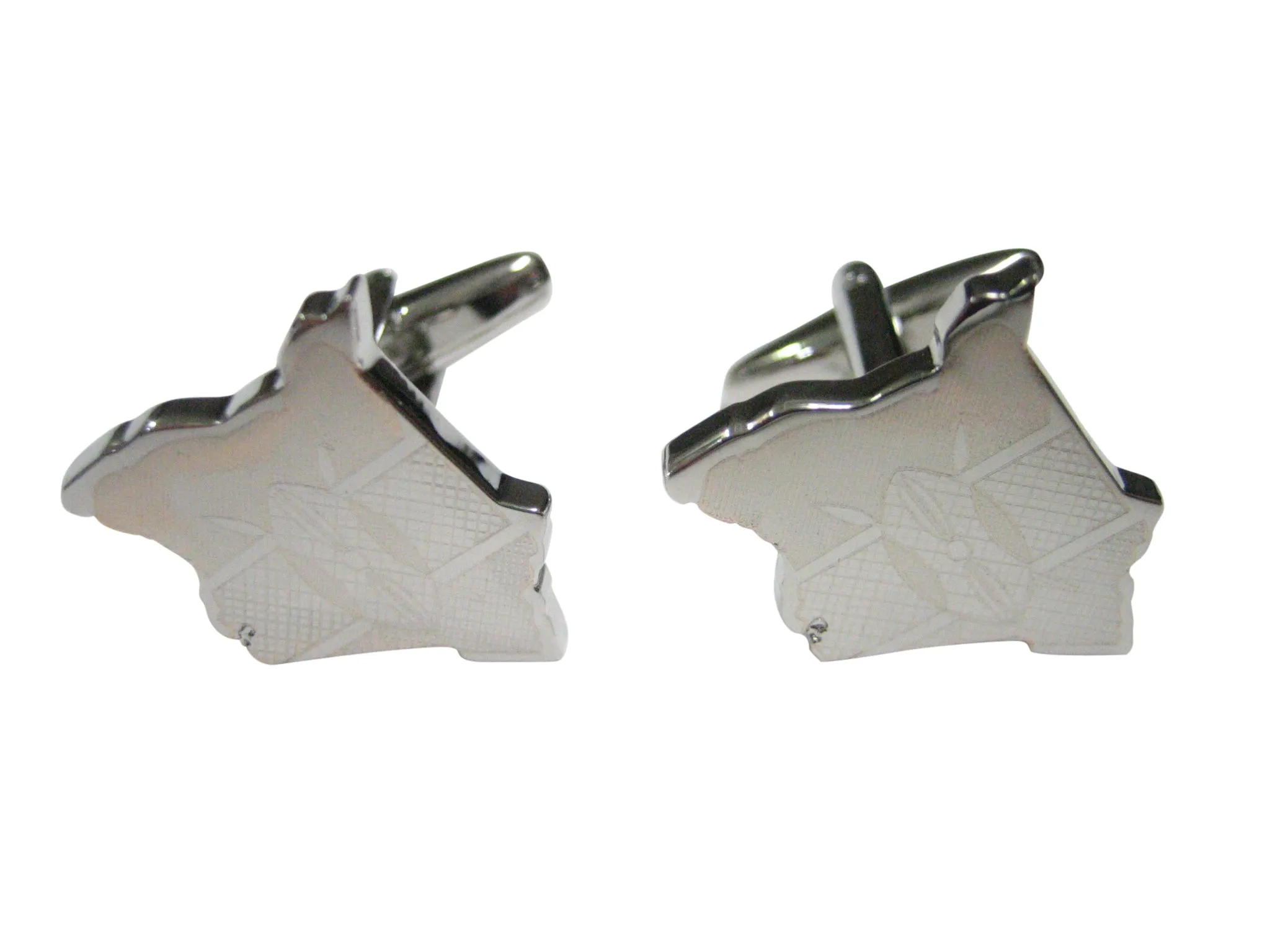 Kenya Map Shape and Flag Design Cufflinks