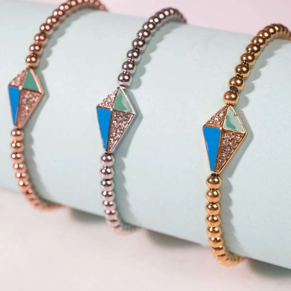 Kite | 18k Gold | Enamel | Crystal Charm Bracelet