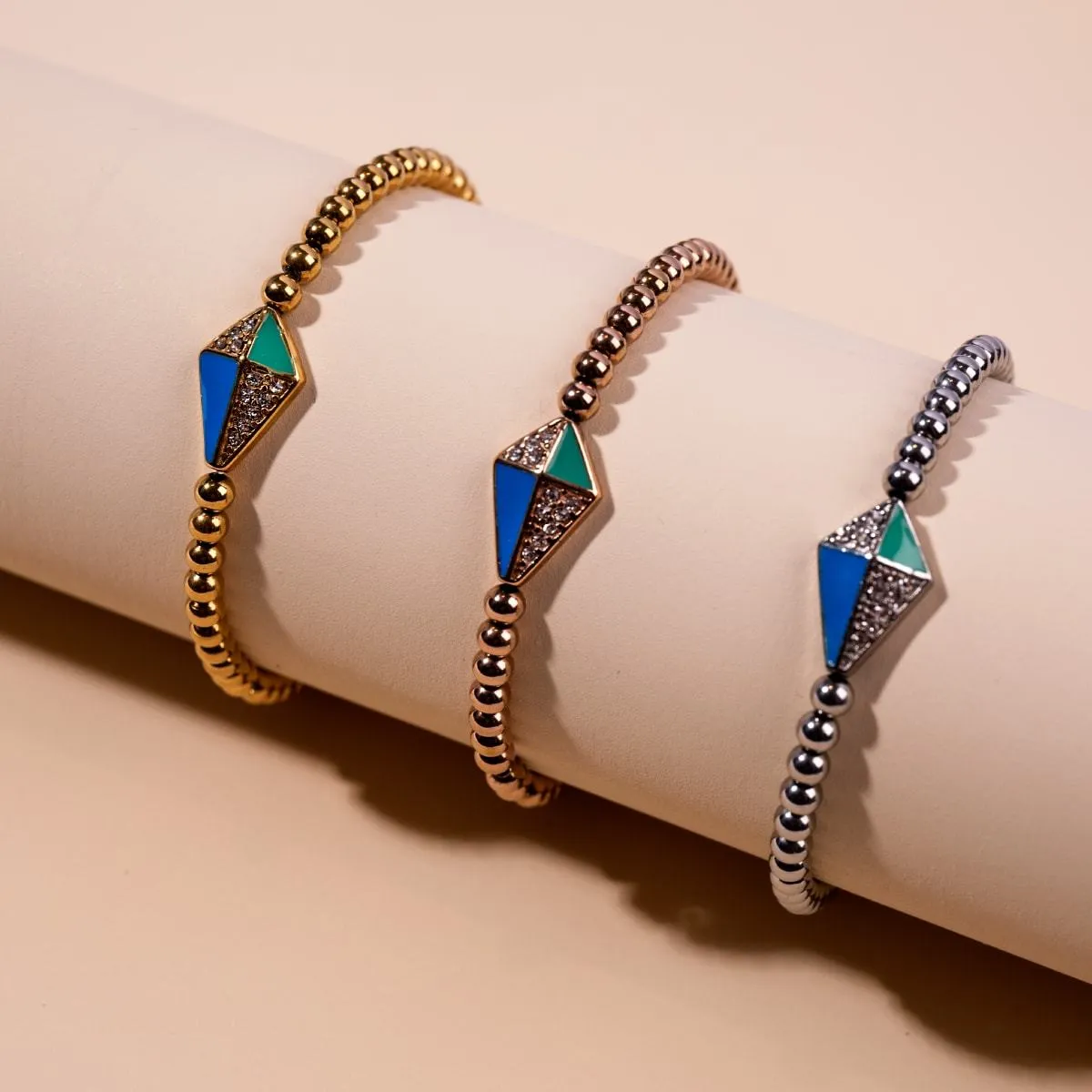 Kite | 18k Gold | Enamel | Crystal Charm Bracelet