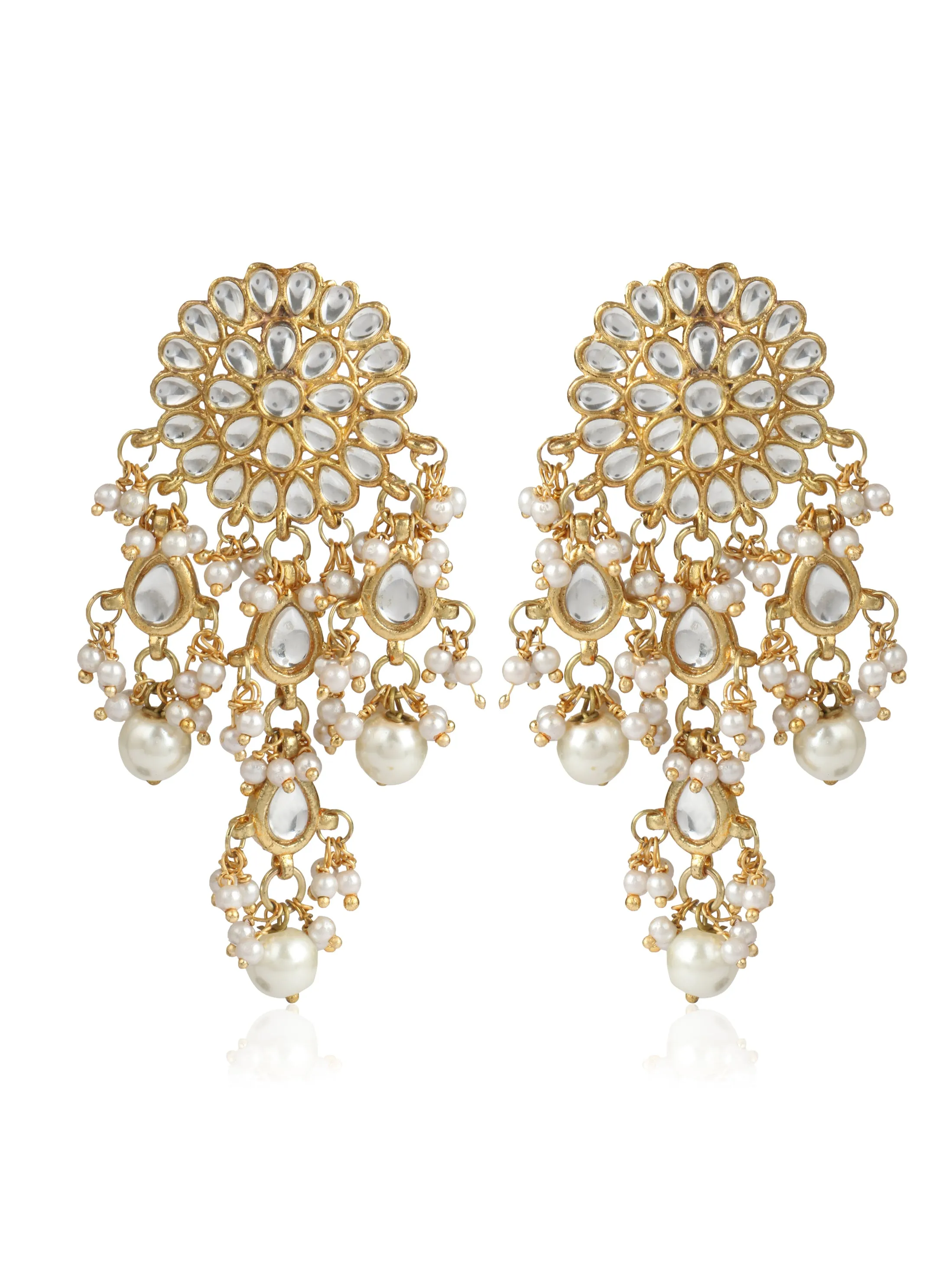Kundan Choker Necklace Set with Pearl Tassels