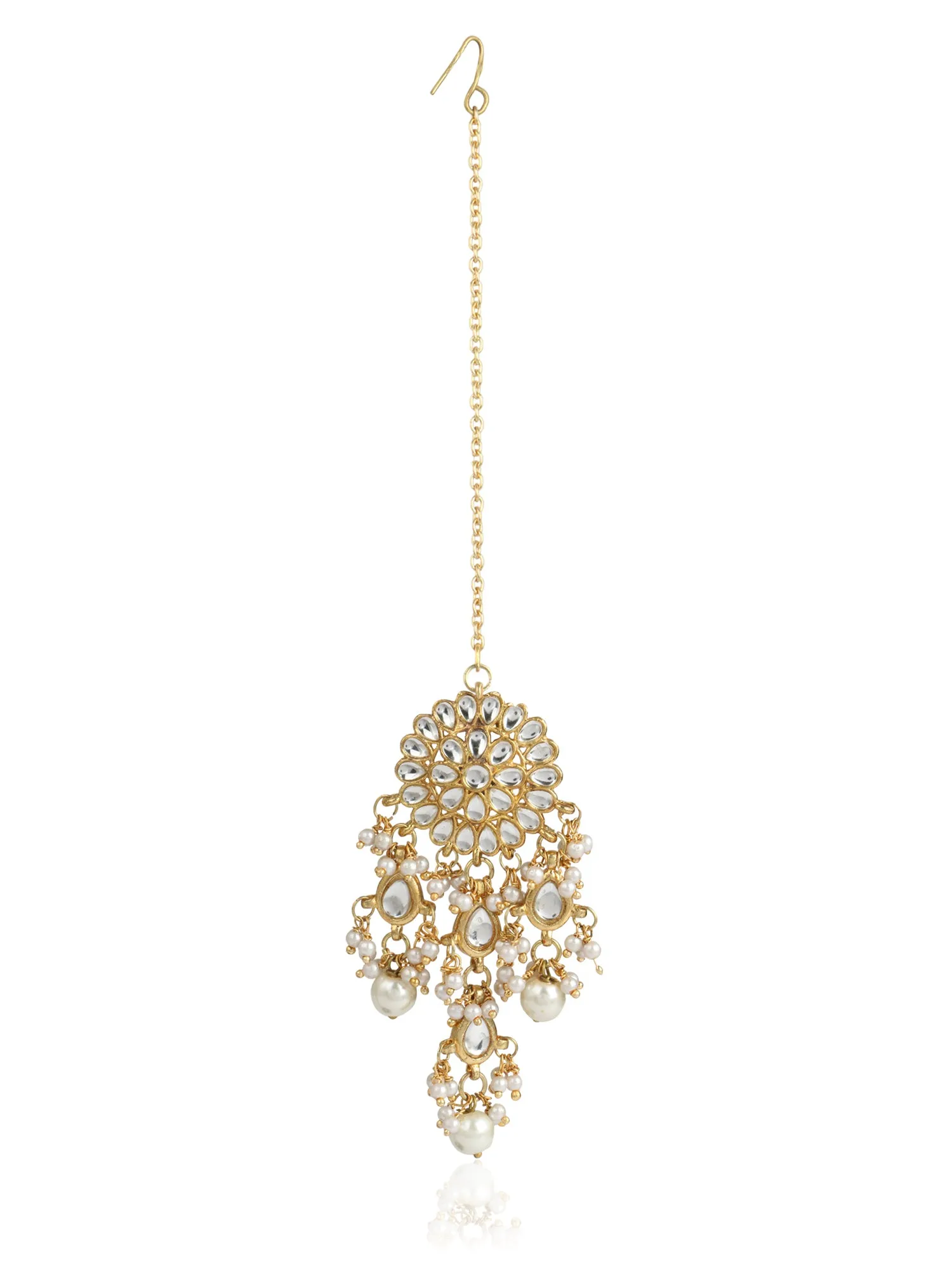 Kundan Choker Necklace Set with Pearl Tassels