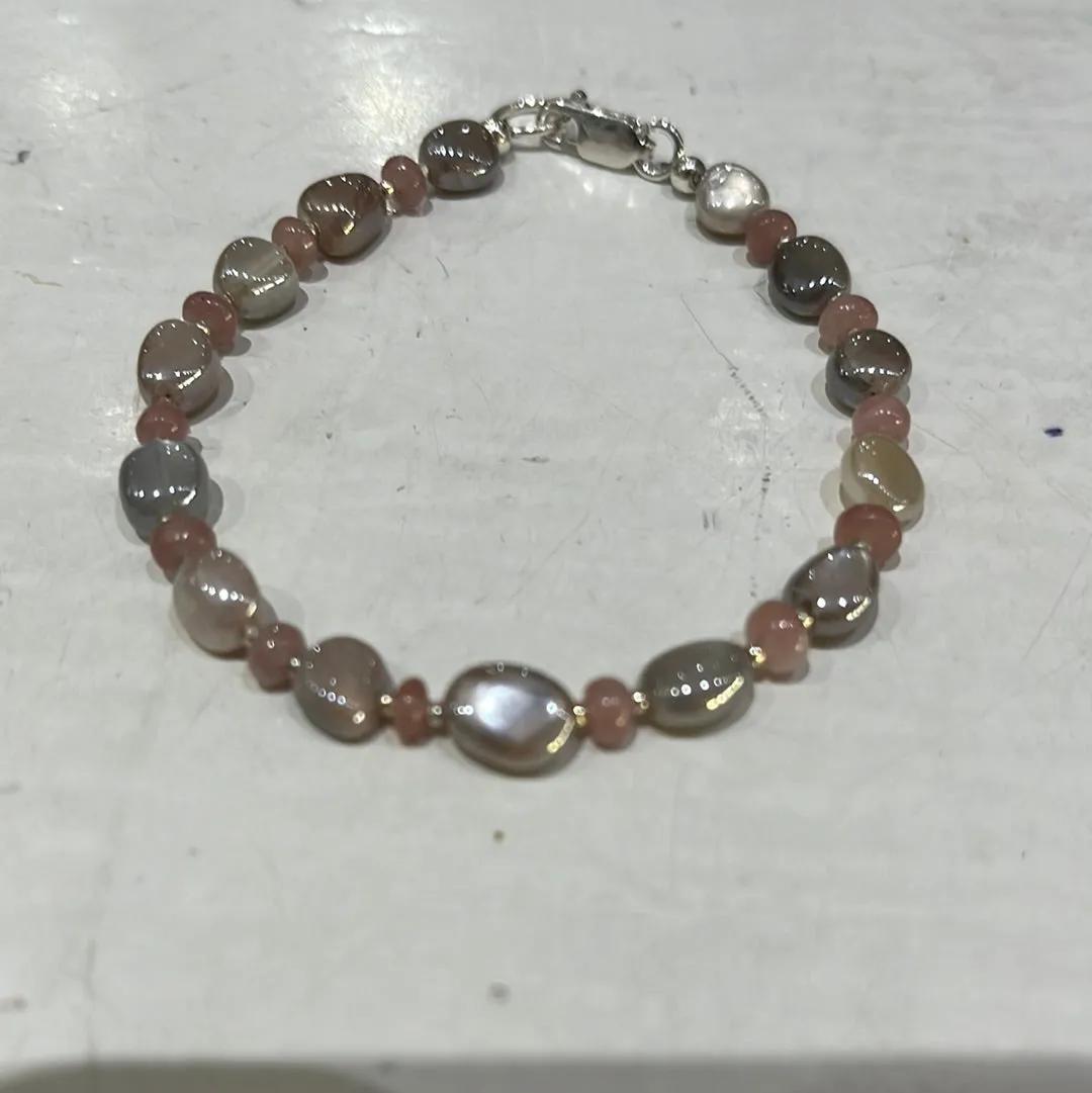 Labradorite  and Chalcedony Bracelet
