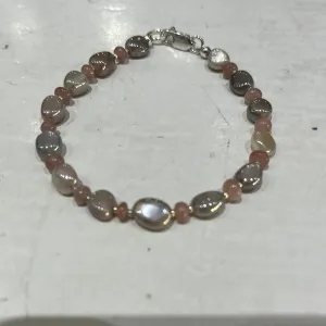 Labradorite  and Chalcedony Bracelet