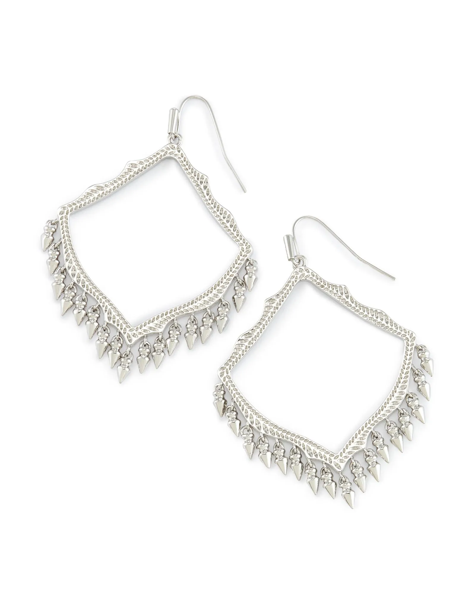 Lacy Fringe Earrings in Silver
