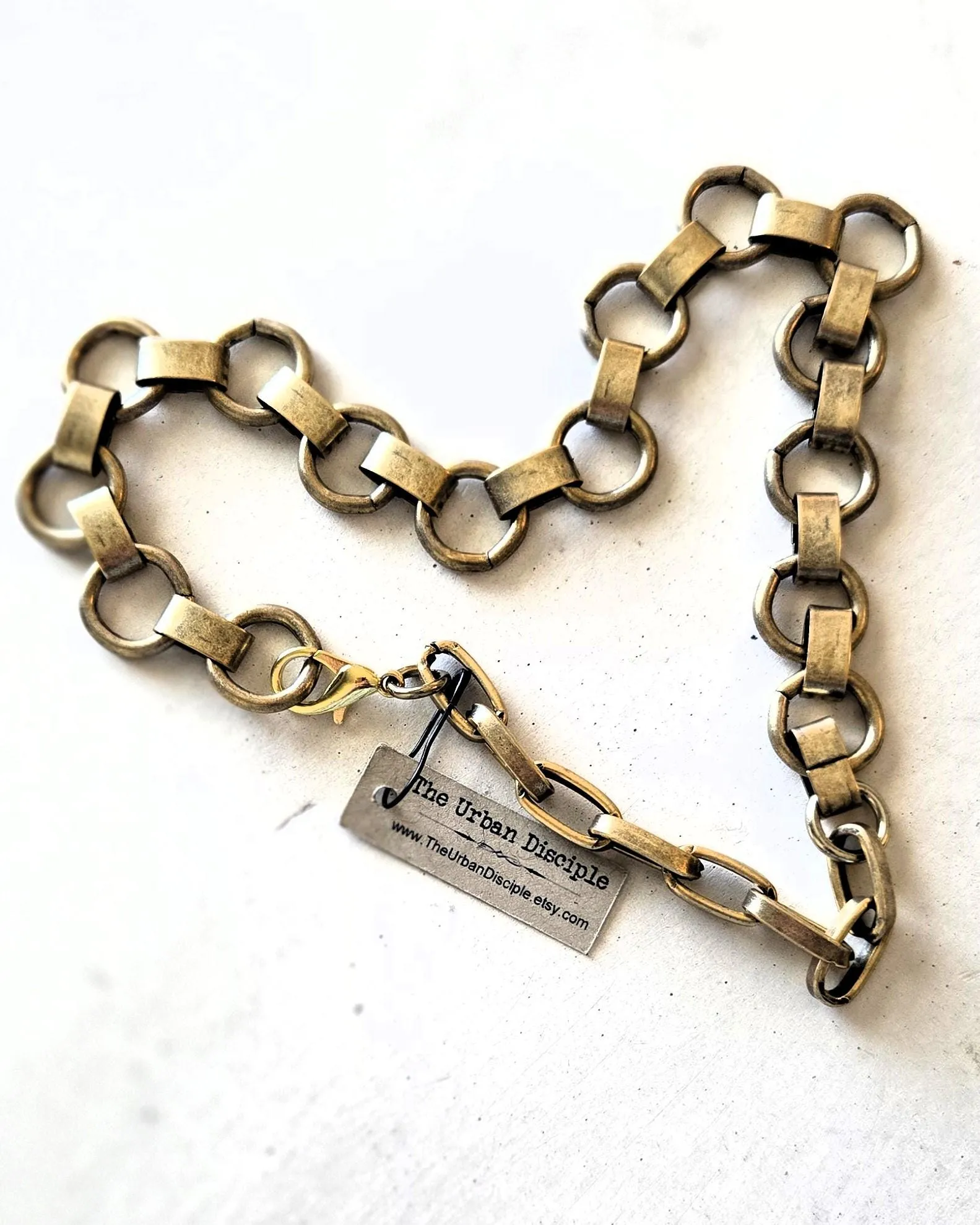 Large Link, Stainless Steel Choker Necklace- Chunky Gold or Silver Chain, -Large Chunky Chain-Handmade Custom Jewelry