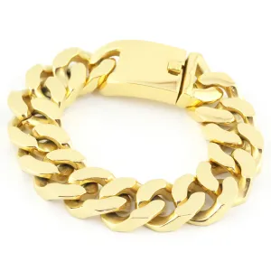 Large Stainless Steel Mens Biker Rocker Punk Bracelet Men's Link Wrist Gold Polished Mechanic Bracelet fashion men bracelets