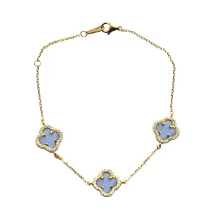 Lavender Clover Station Bracelet