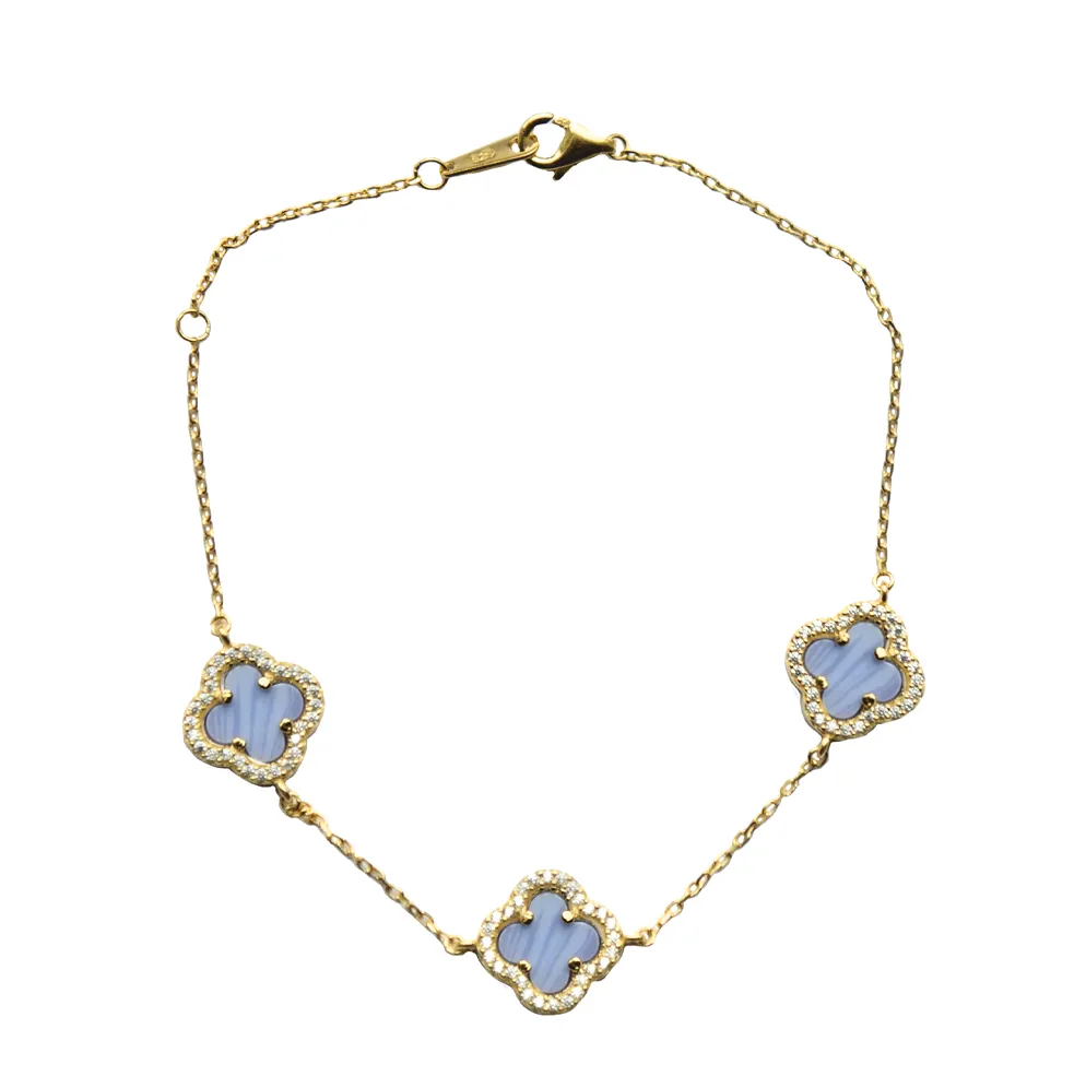 Lavender Clover Station Bracelet