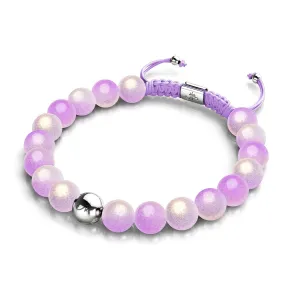 Lavender Fizz | Shimmer Glass | Macrame Bracelet