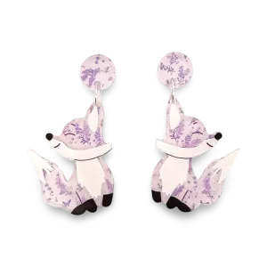 Lavender 🦊 fox - earrings - Set of 2