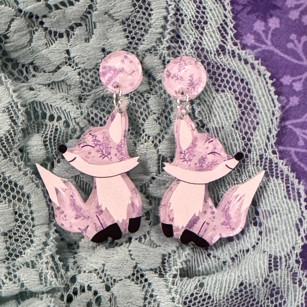 Lavender 🦊 fox - earrings - Set of 2
