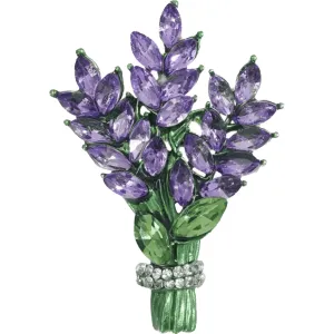 Lavender Spray Jewelled Brooch