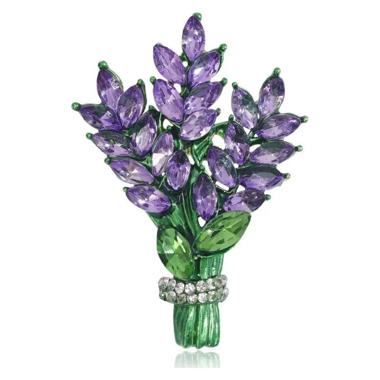 Lavender Spray Jewelled Brooch