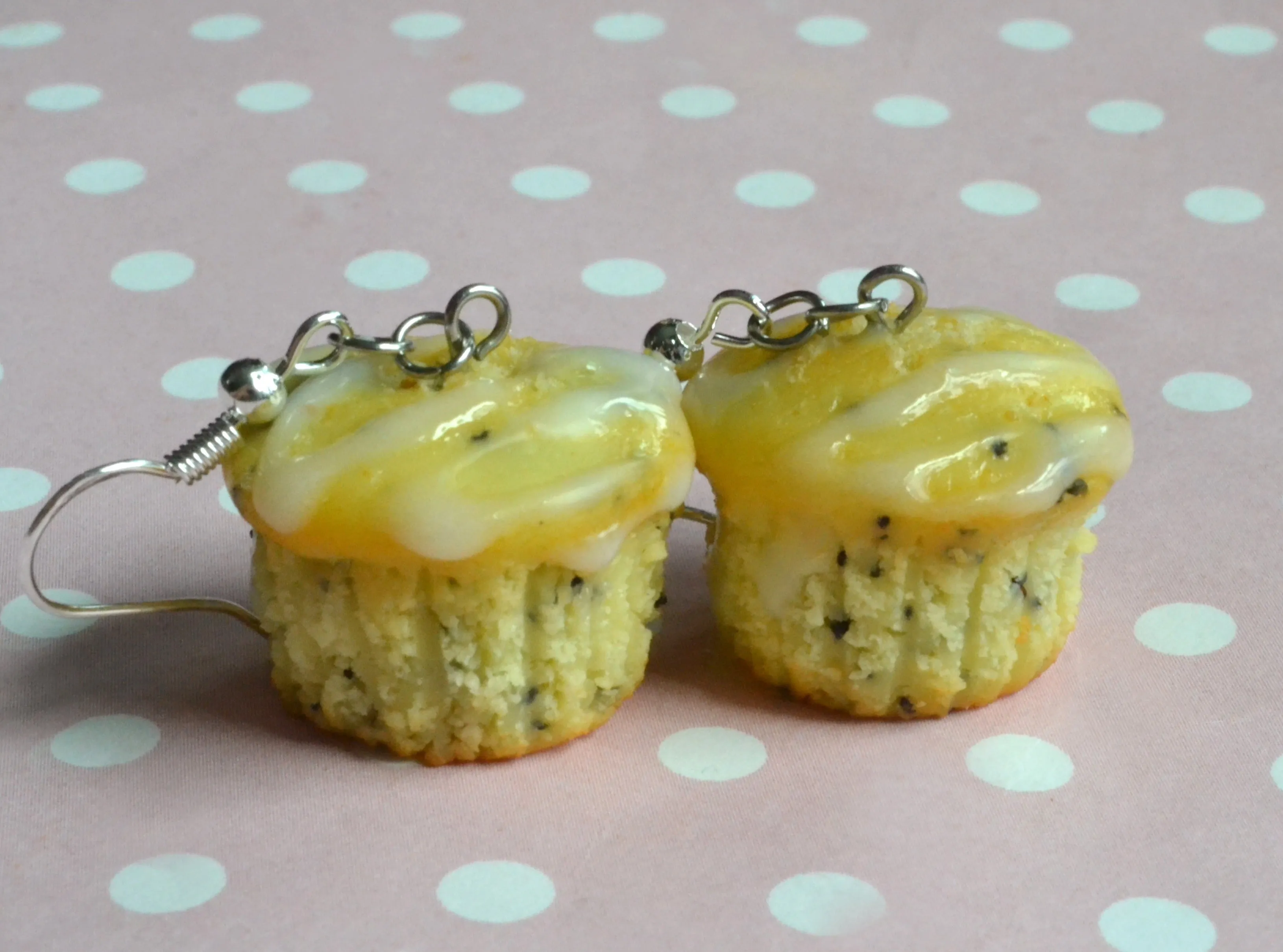 Lemon Poppy Seed Muffin Dangle Earrings
