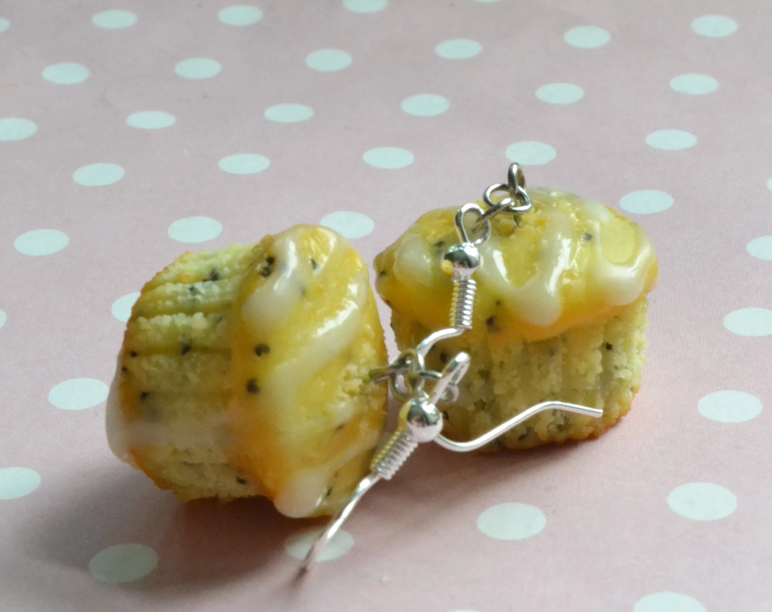 Lemon Poppy Seed Muffin Dangle Earrings
