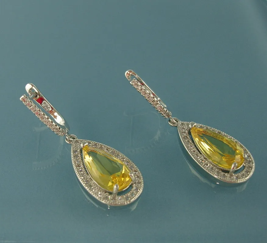 Lemon, Wedding Earrings, Dangle Earrings, Wedding Bridal Bridesmaid Jewelry Gift