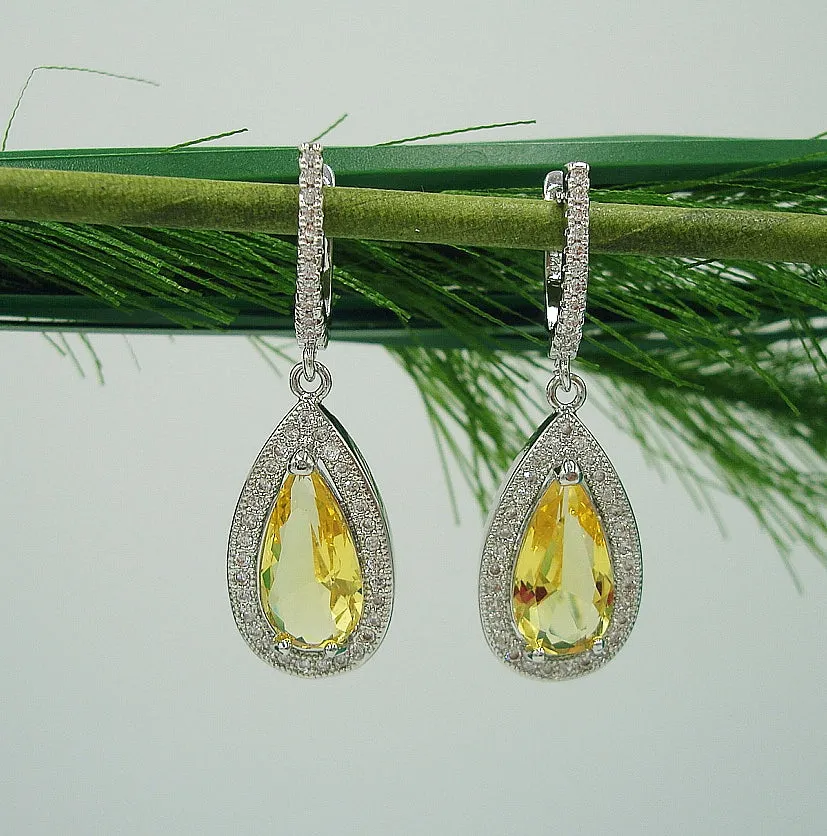 Lemon, Wedding Earrings, Dangle Earrings, Wedding Bridal Bridesmaid Jewelry Gift