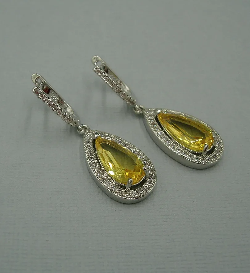 Lemon, Wedding Earrings, Dangle Earrings, Wedding Bridal Bridesmaid Jewelry Gift