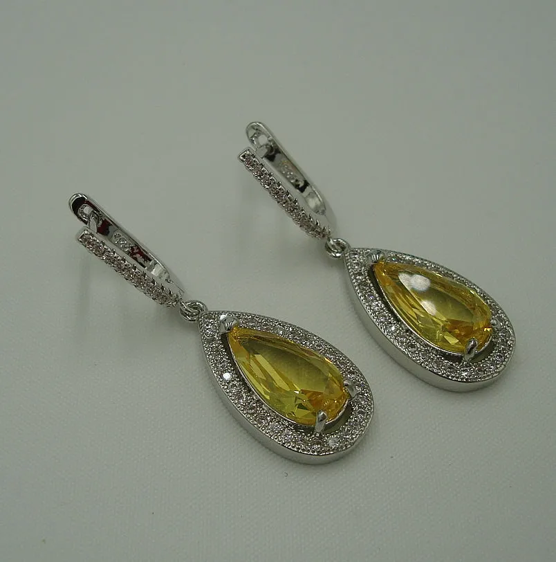 Lemon, Wedding Earrings, Dangle Earrings, Wedding Bridal Bridesmaid Jewelry Gift