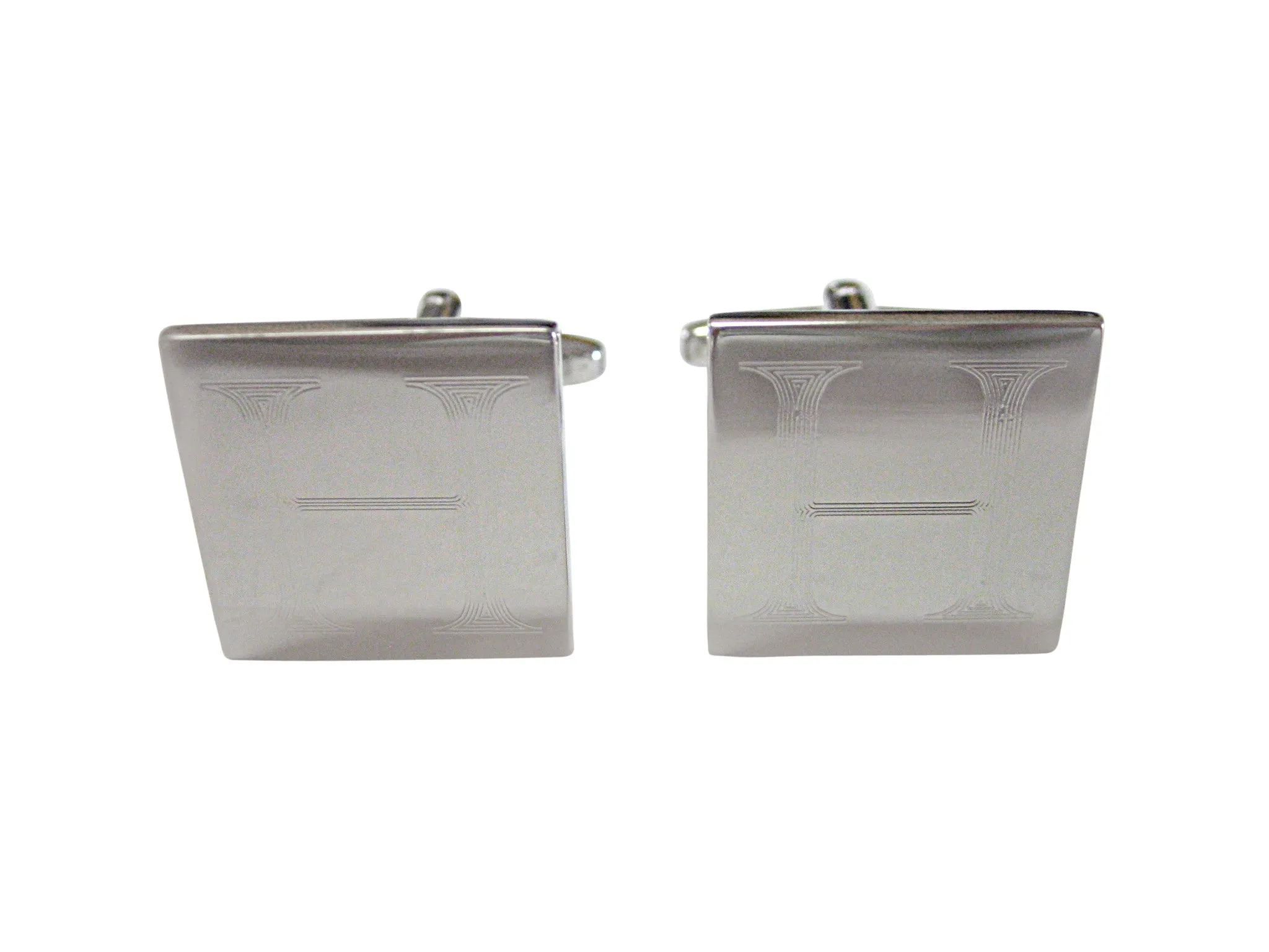 Letter H Etched Monogram Cufflinks