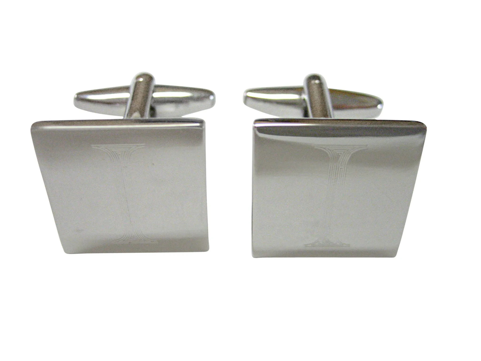 Letter I Etched Monogram Cufflinks