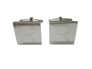 Letter R Etched Monogram Cufflinks