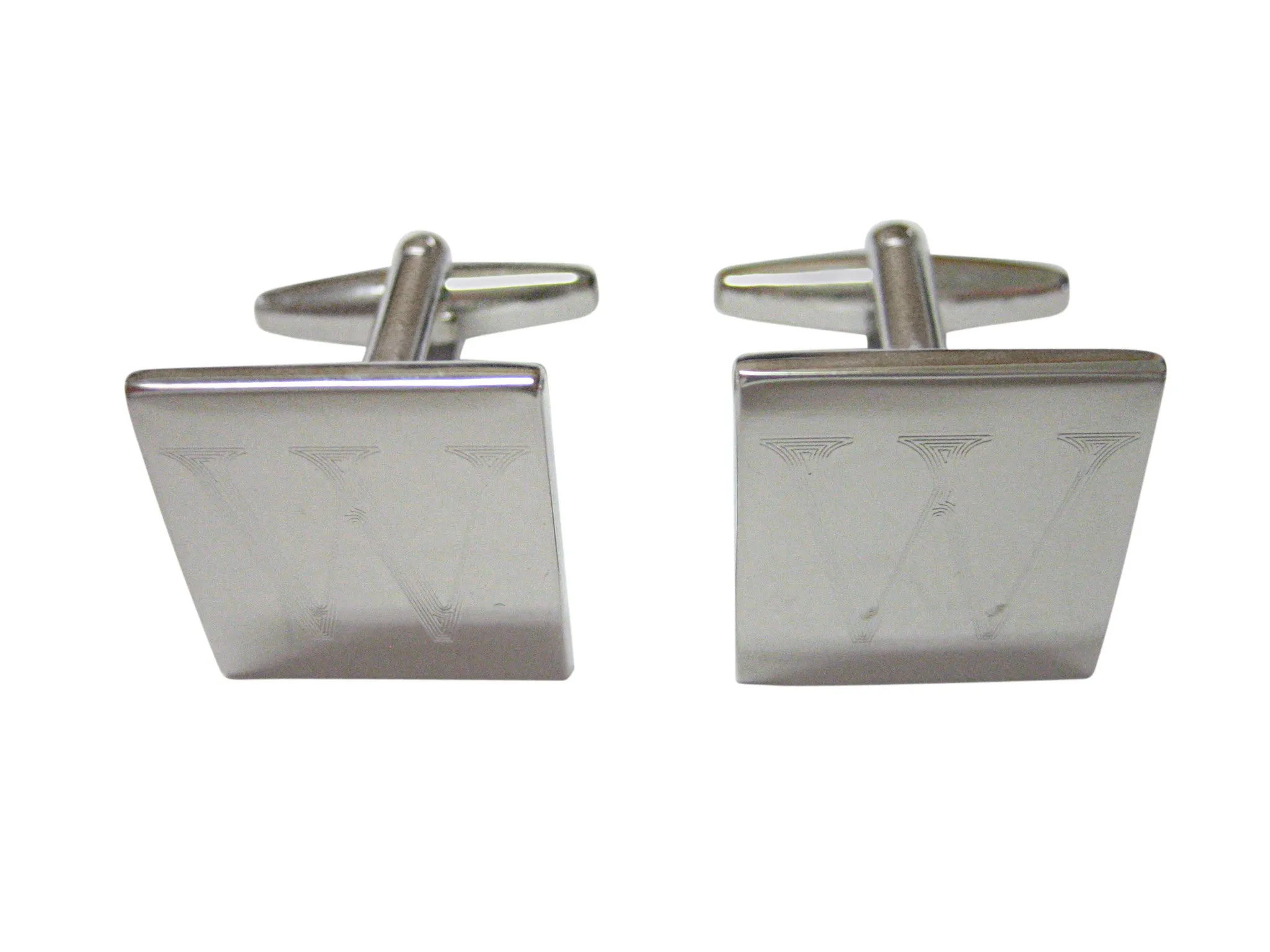 Letter W Etched Monogram Cufflinks
