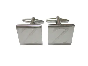 Letter Z Etched Monogram Cufflinks