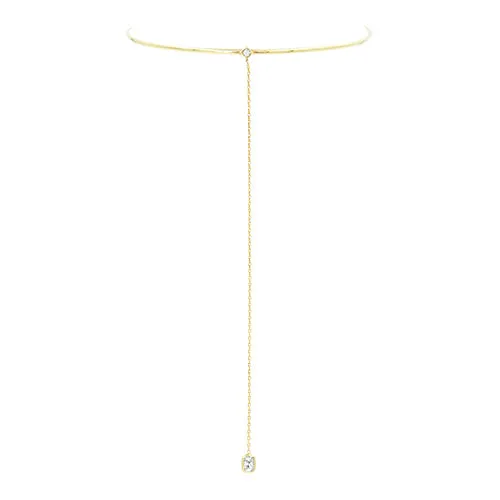 Lex Diamond Choker with White Topaz Drop