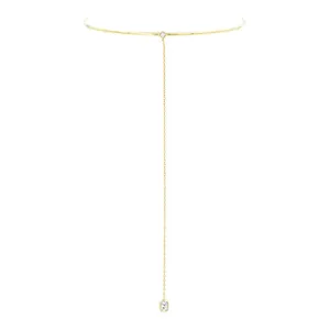 Lex Diamond Choker with White Topaz Drop