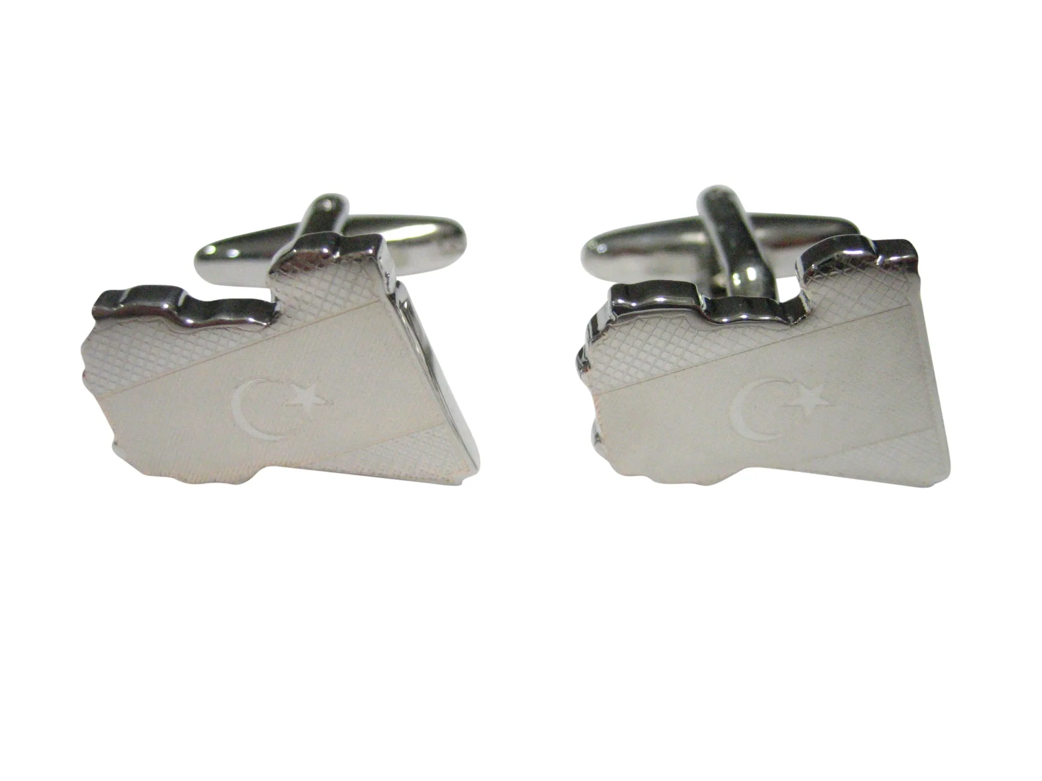Libya Map Shape and Flag Design Cufflinks