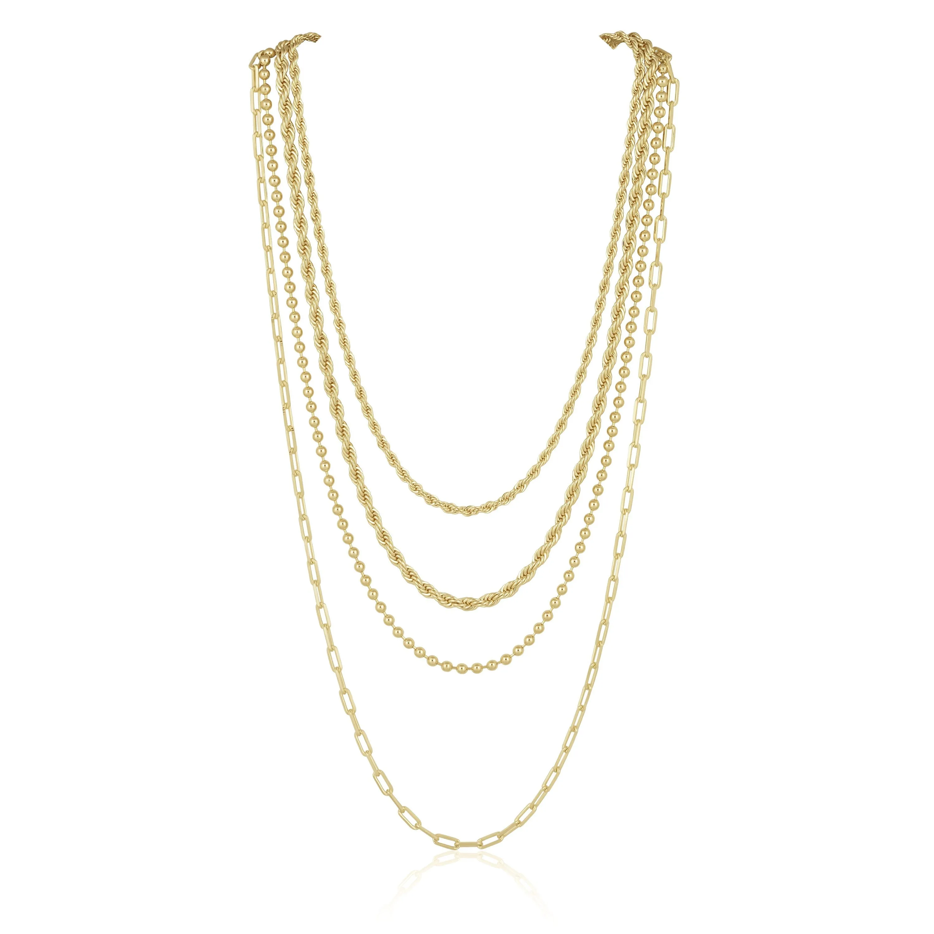 Lightweight 18k Brazilian Gold Filled Callie Beaded Chains - 16-26 Inches, Hypoallergenic & Durable
